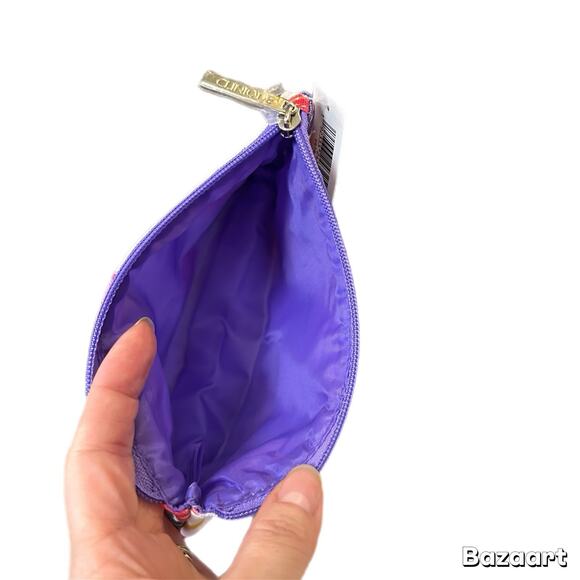 CLINQUE X DRAWBERTSON White Multi Color Lips Kiss Zip Up Make-up Travel Bag NWT - Picture 5 of 5